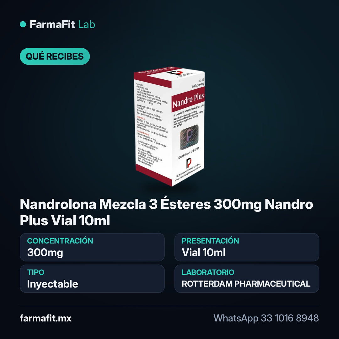 Qué recibes: Nandrolona Mezcla 3 Ésteres 300mg Nandro Plus Vial 10ml - ROTTERDAM PHARMACEUTICAL