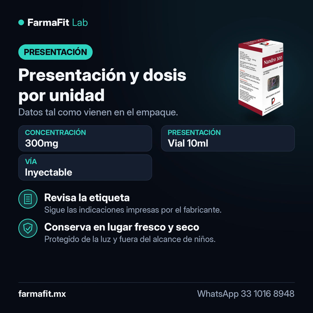 Presentación y dosis por unidad: Nandrolona Undecanoato 300mg Deca Vial 10ml - ROTTERDAM PHARMACEUTICAL