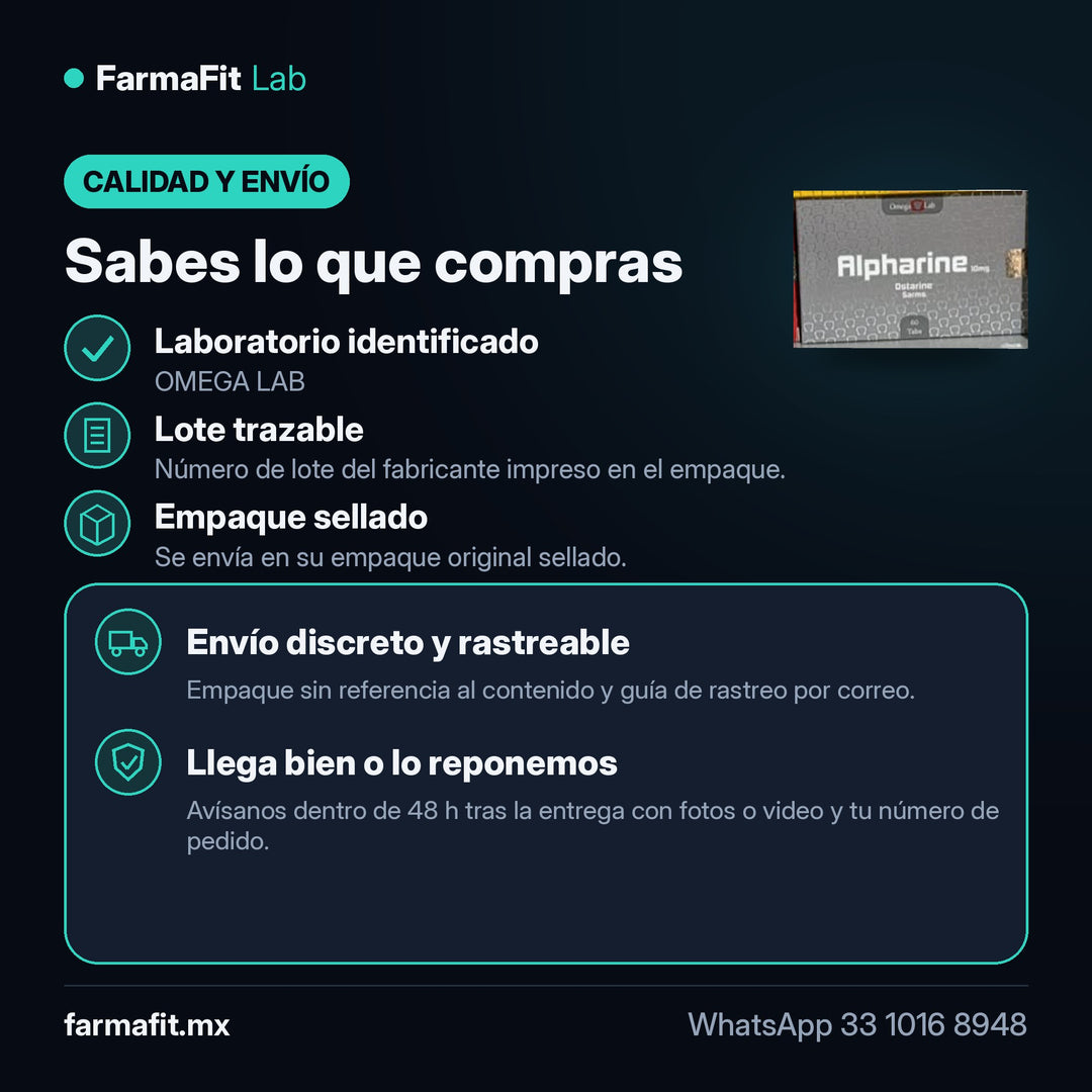 Calidad y envío: Ostarina (MK-2866) 10 mg Alpharine 60 Tabletas - OMEGA LAB – FarmaFit