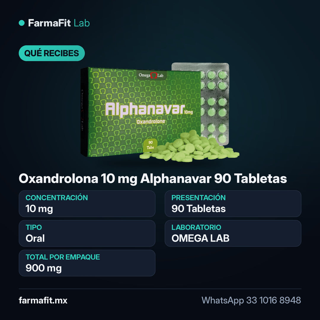 Qué recibes: Oxandrolona 10 mg Alphanavar 90 Tabletas - OMEGA LAB