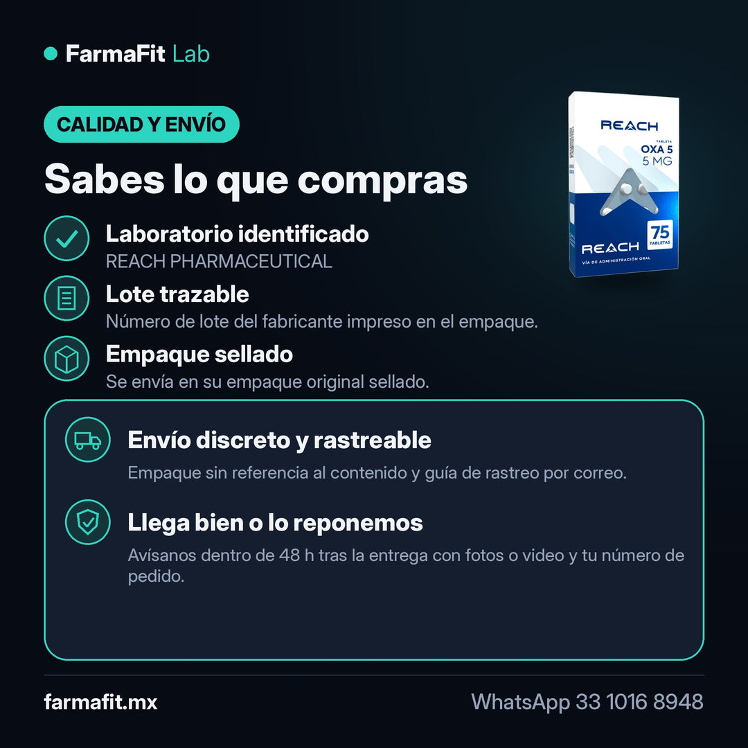 Calidad y envío: Oxandrolona 5 mg Oxa 5 75 Tabletas - REACH PHARMACEUTICAL – FarmaFit