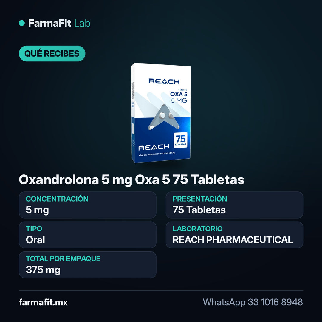 Qué recibes: Oxandrolona 5 mg Oxa 5 75 Tabletas - REACH PHARMACEUTICAL