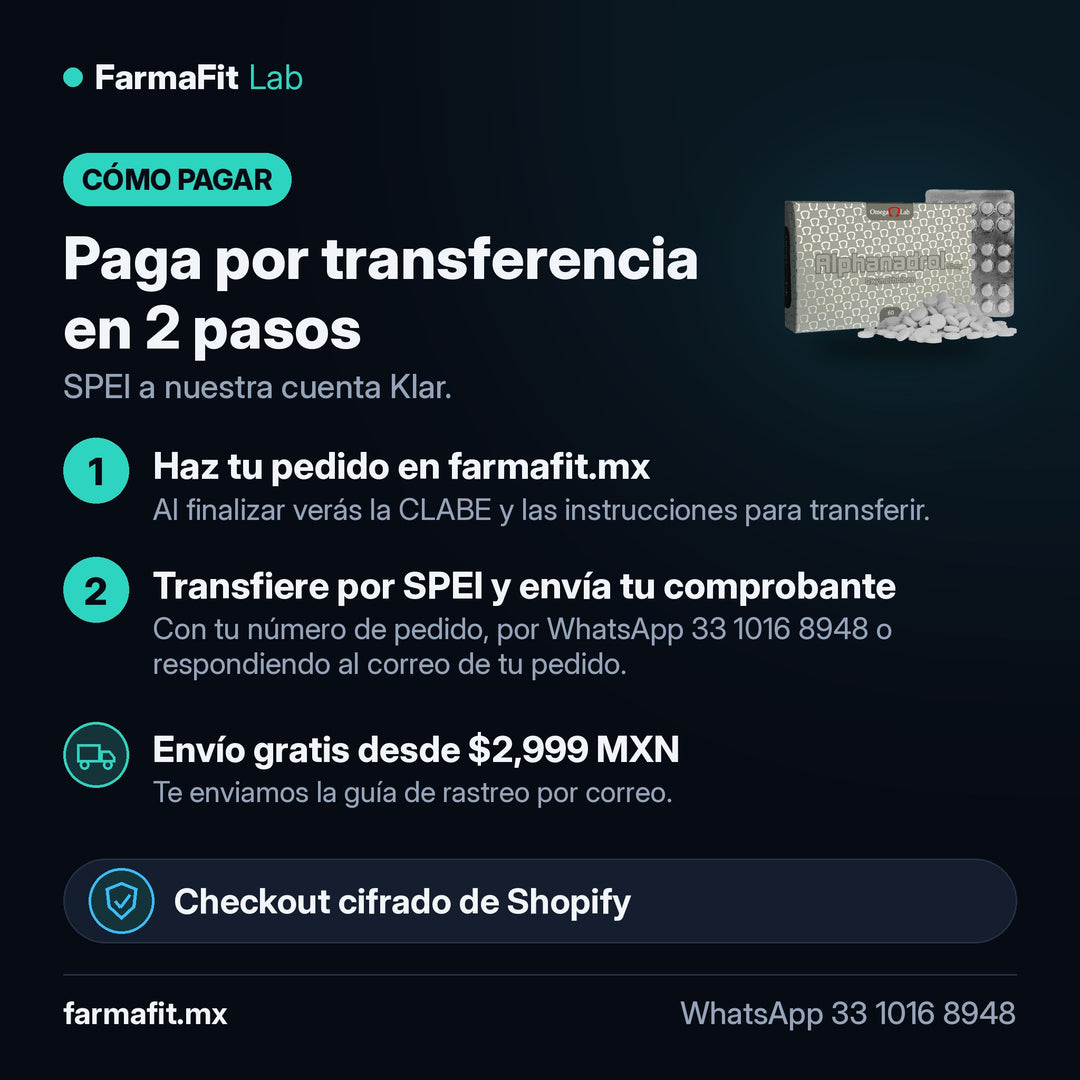 Cómo pagar por transferencia SPEI: Oximetolona 50 mg Alphanadrol 60 Tabletas - OMEGA LAB – FarmaFit