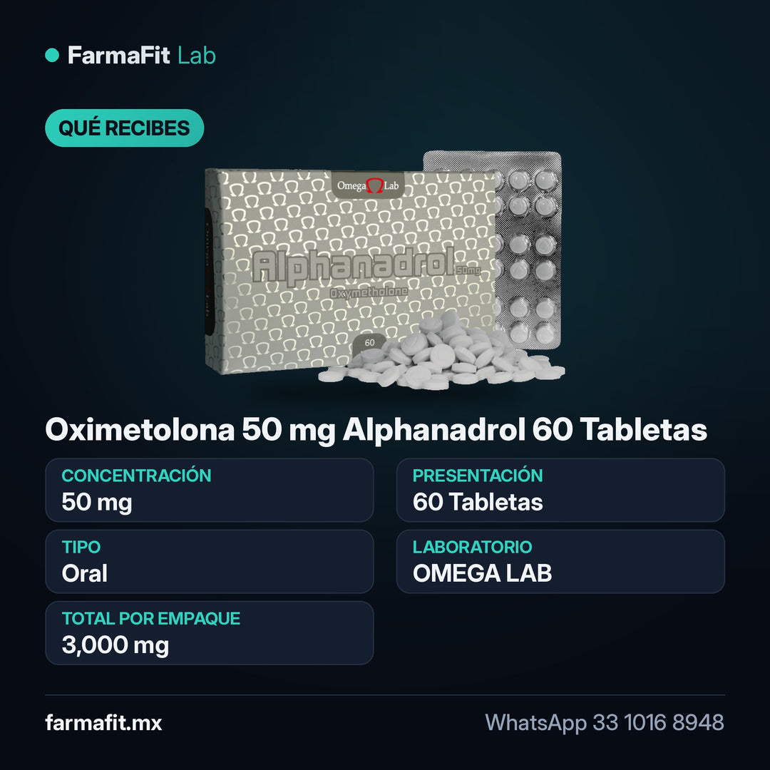 Qué recibes: Oximetolona 50 mg Alphanadrol 60 Tabletas - OMEGA LAB