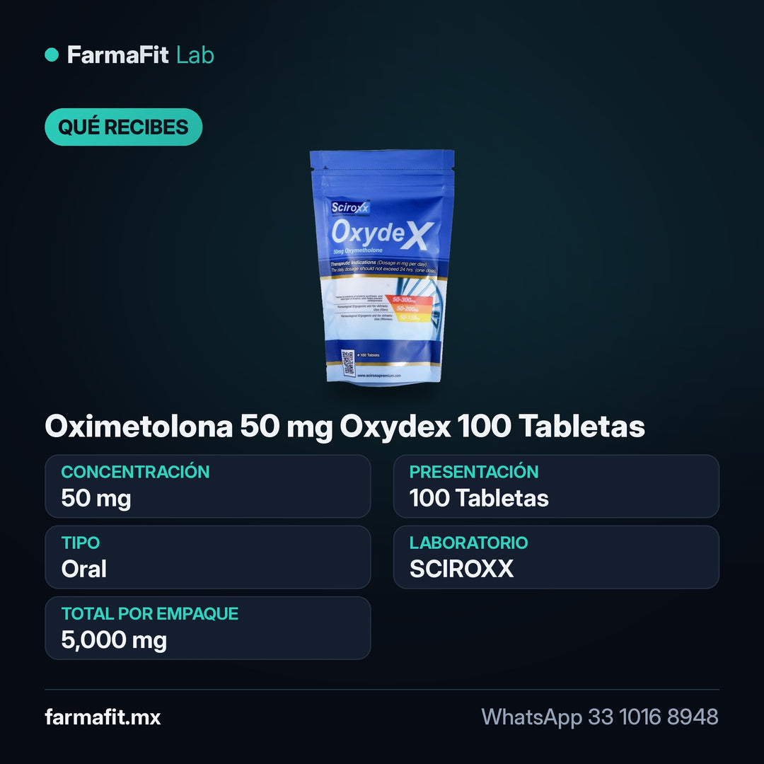Qué recibes: Oximetolona 50 mg Oxydex 100 Tabletas - SCIROXX