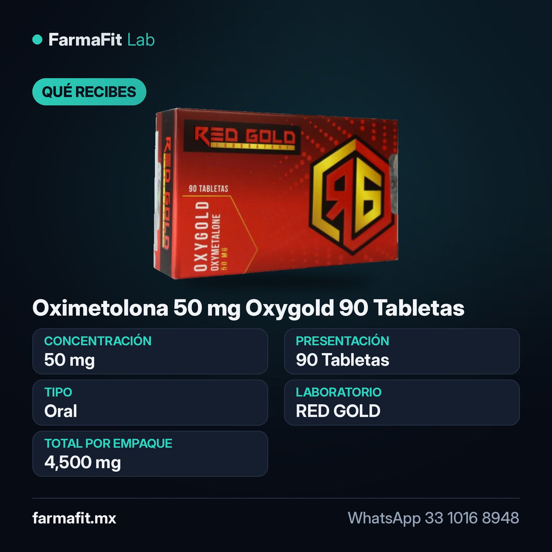 Qué recibes: Oximetolona 50 mg Oxygold 90 Tabletas - RED GOLD