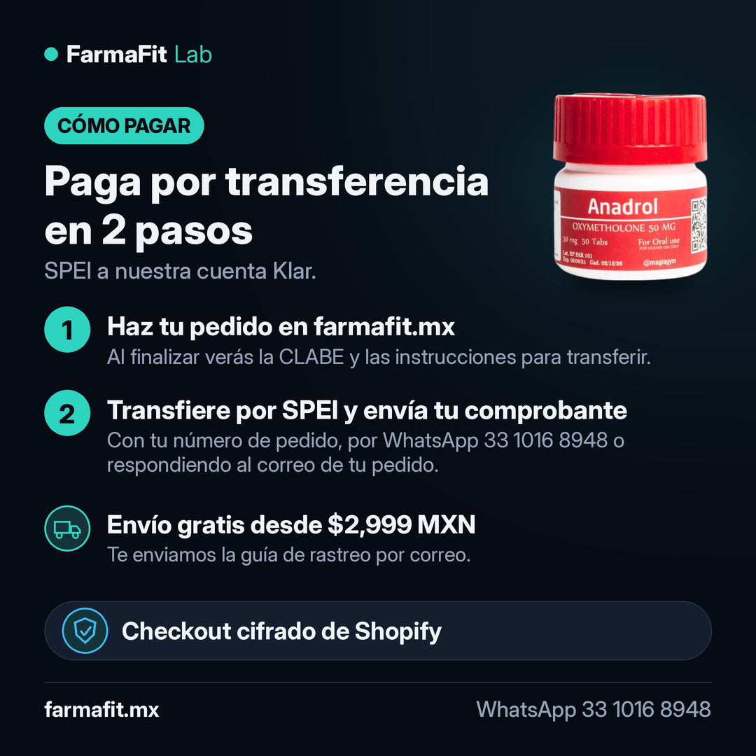 Cómo pagar por transferencia SPEI: Oximetolona Anadrol 50mg 50 Tabs - ROTTERDAM PHARMACEUTICAL – FarmaFit