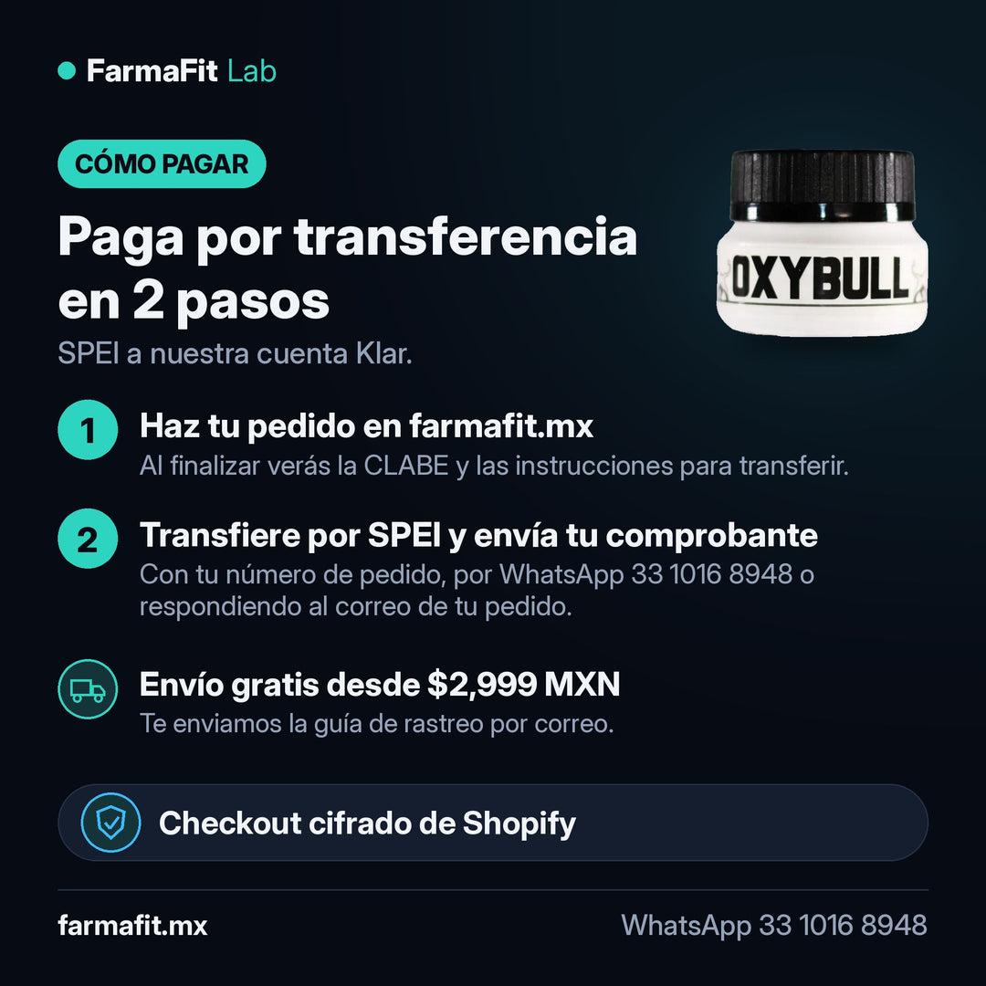 Cómo pagar por transferencia SPEI: Oximetolona Oxybull - BULL PHARMA – FarmaFit
