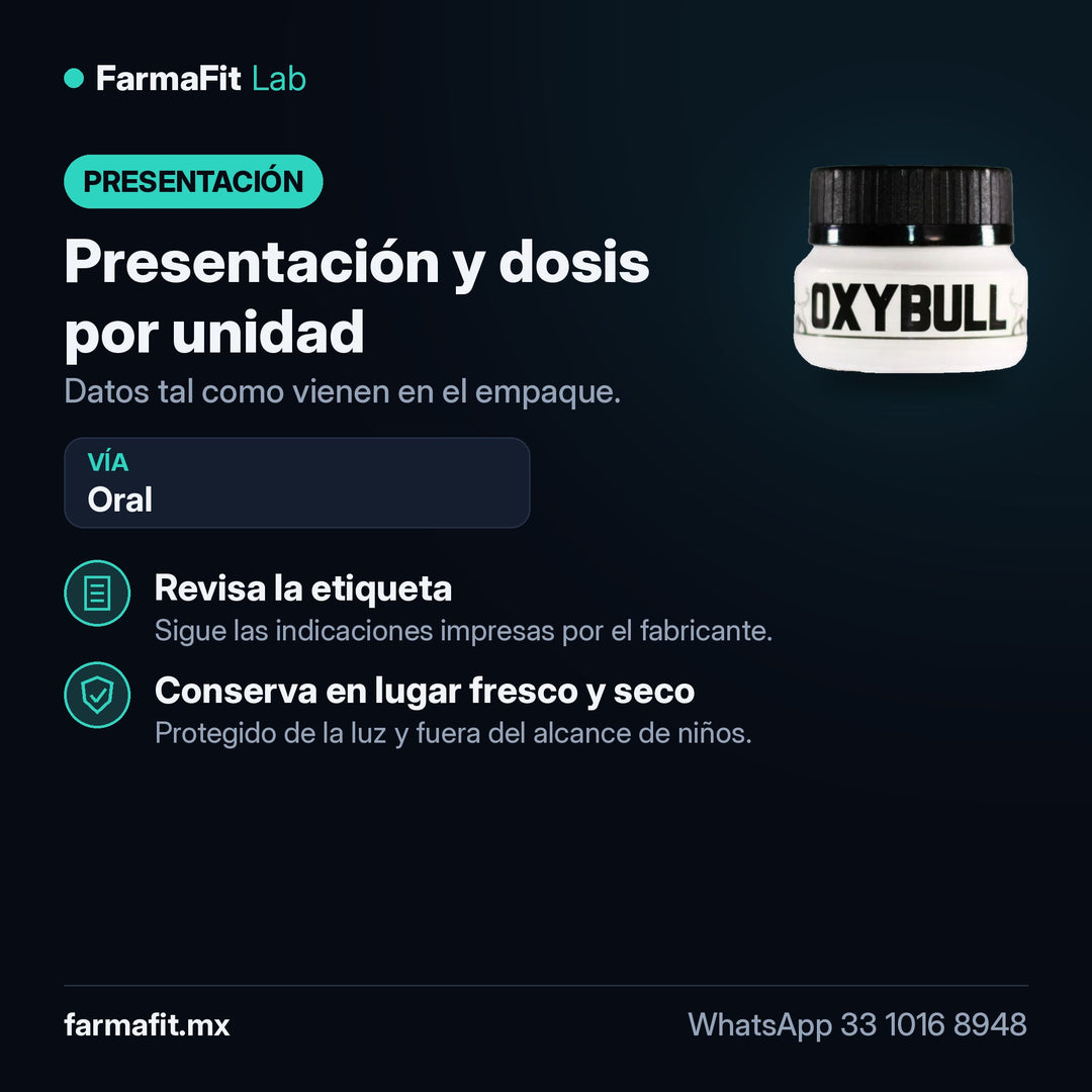 Presentación y dosis por unidad: Oximetolona Oxybull - BULL PHARMA
