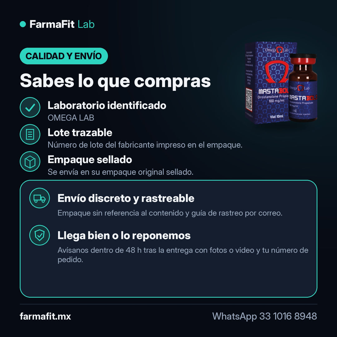 Calidad y envío: Propionato de Drostanolona 100 mg/ml Mastabold Vial 10 ml - OMEGA LAB – FarmaFit