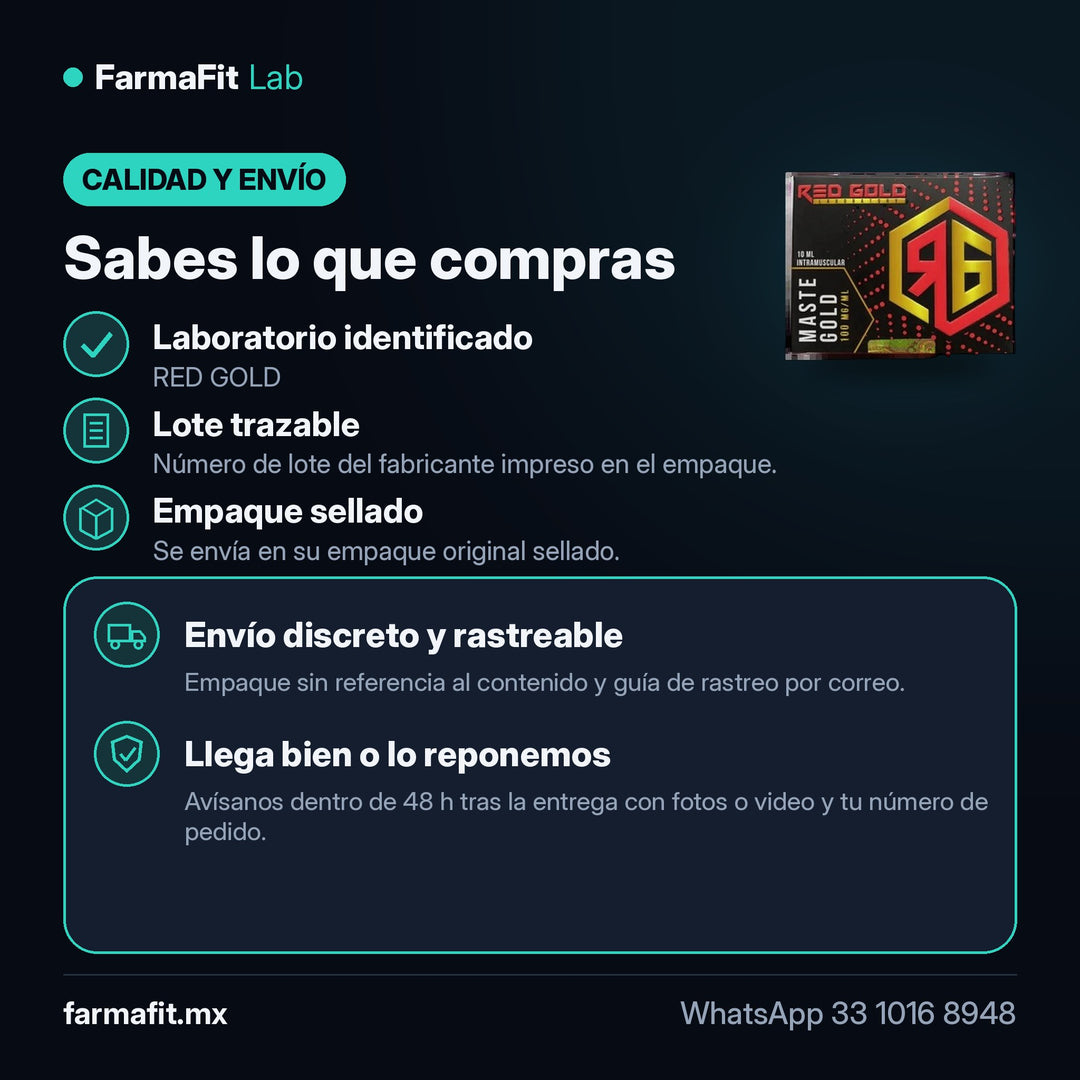 Calidad y envío: Propionato de Drostanolona 100 mg/ml Maste Gold Vial 10 ml - RED GOLD – FarmaFit