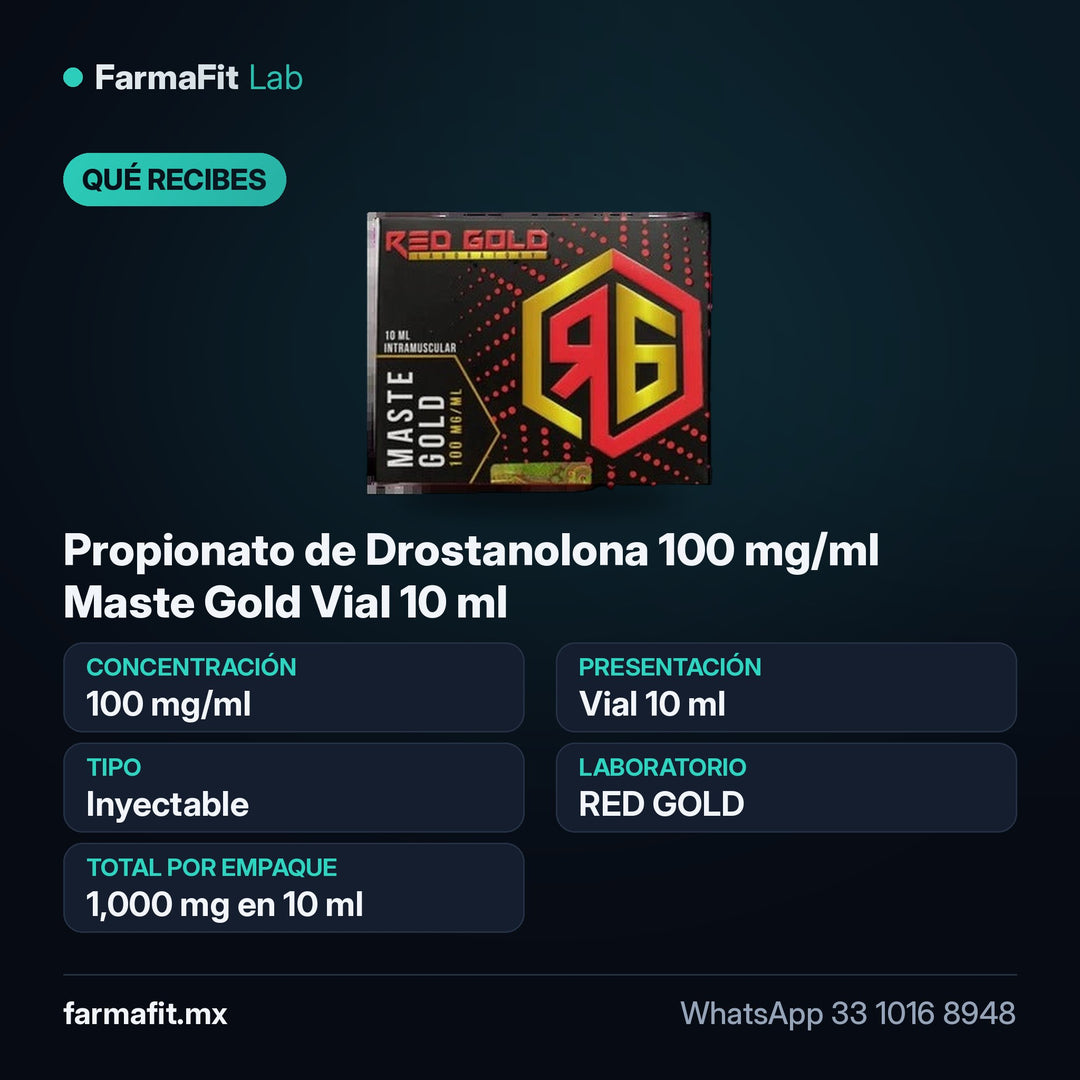 Qué recibes: Propionato de Drostanolona 100 mg/ml Maste Gold Vial 10 ml - RED GOLD