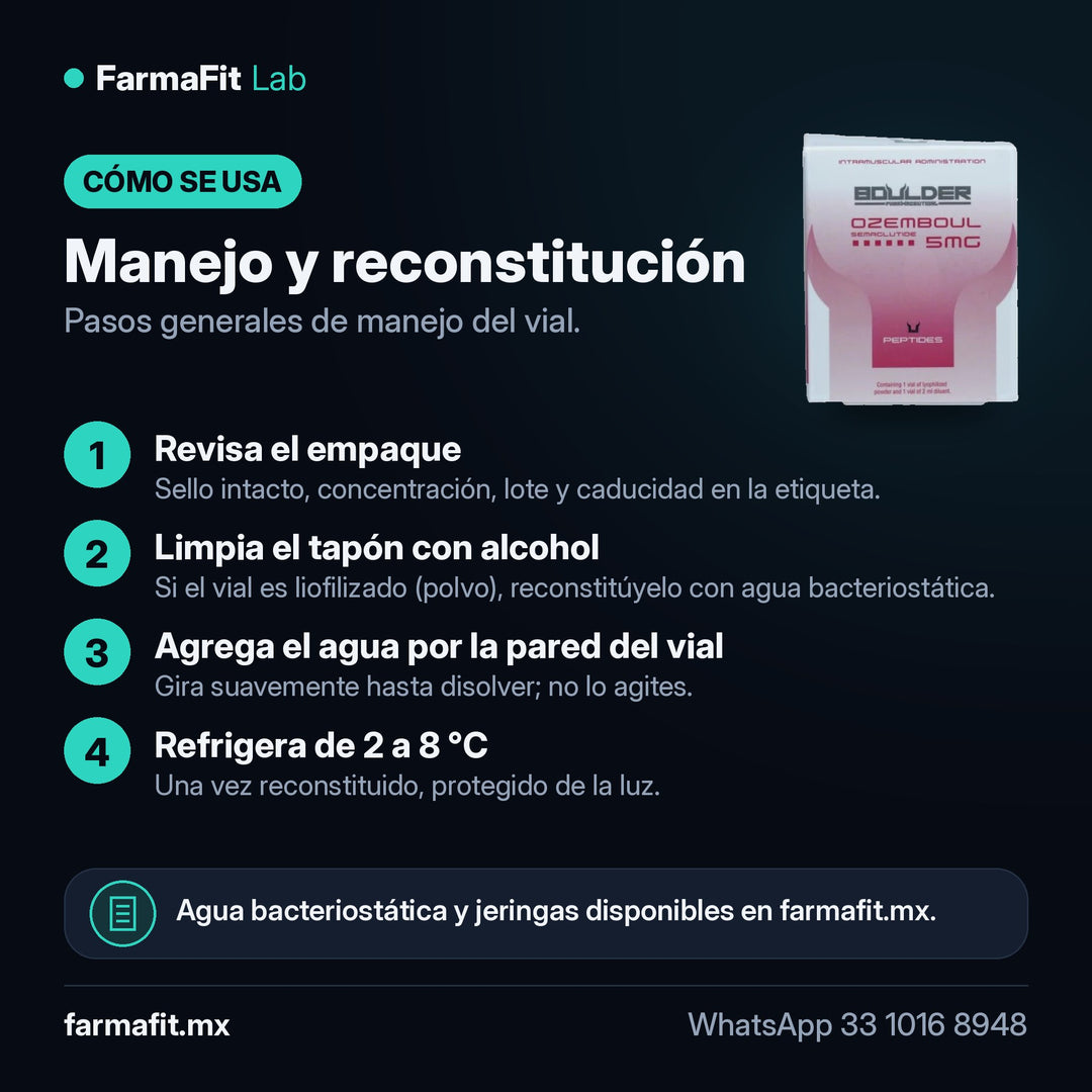 Manejo y reconstitución: Semaglutida 5 mg Péptido Vial - BOULDER PHARMACEUTICAL