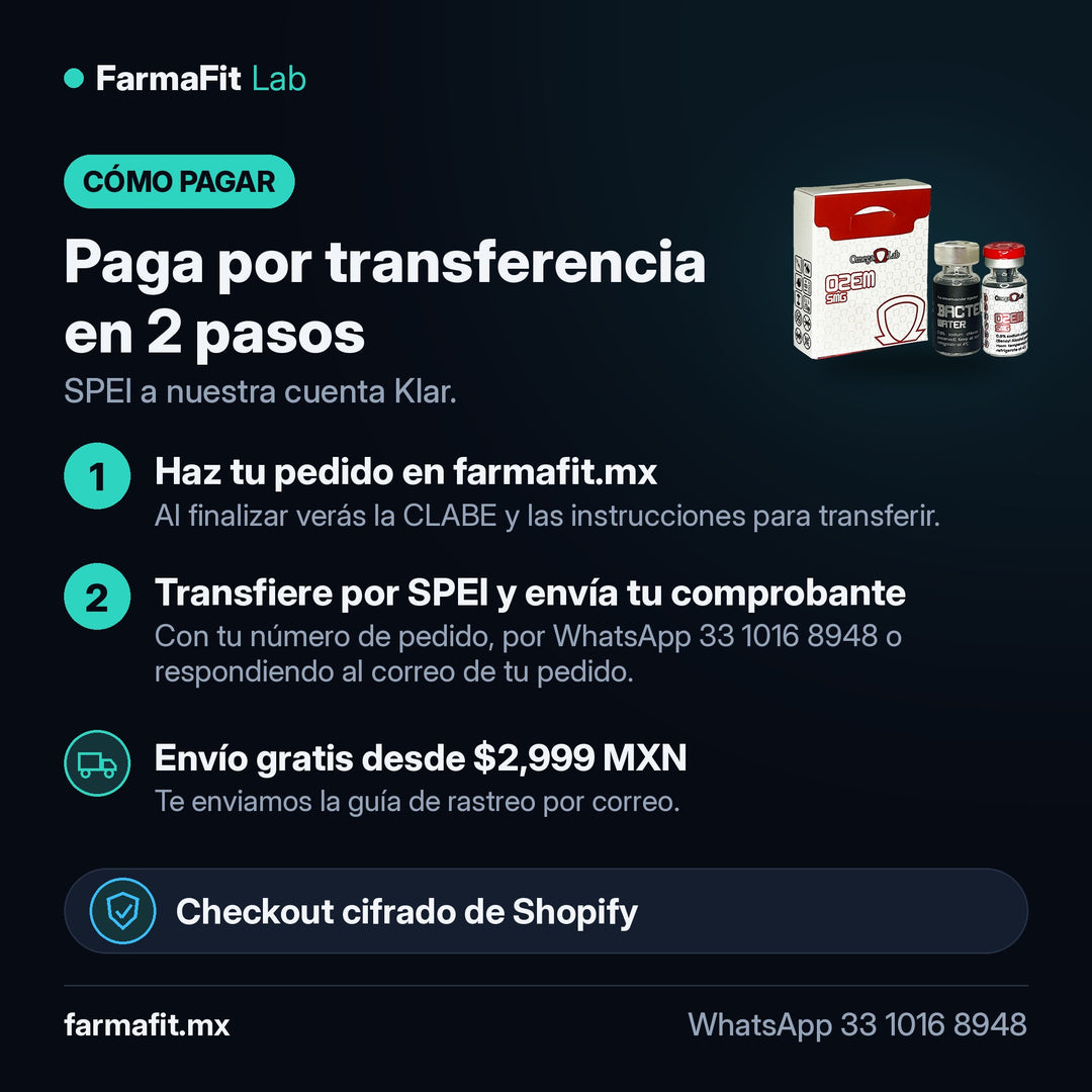 Cómo pagar por transferencia SPEI: Semaglutida 5 mg Péptido Vial - OMEGA LAB – FarmaFit