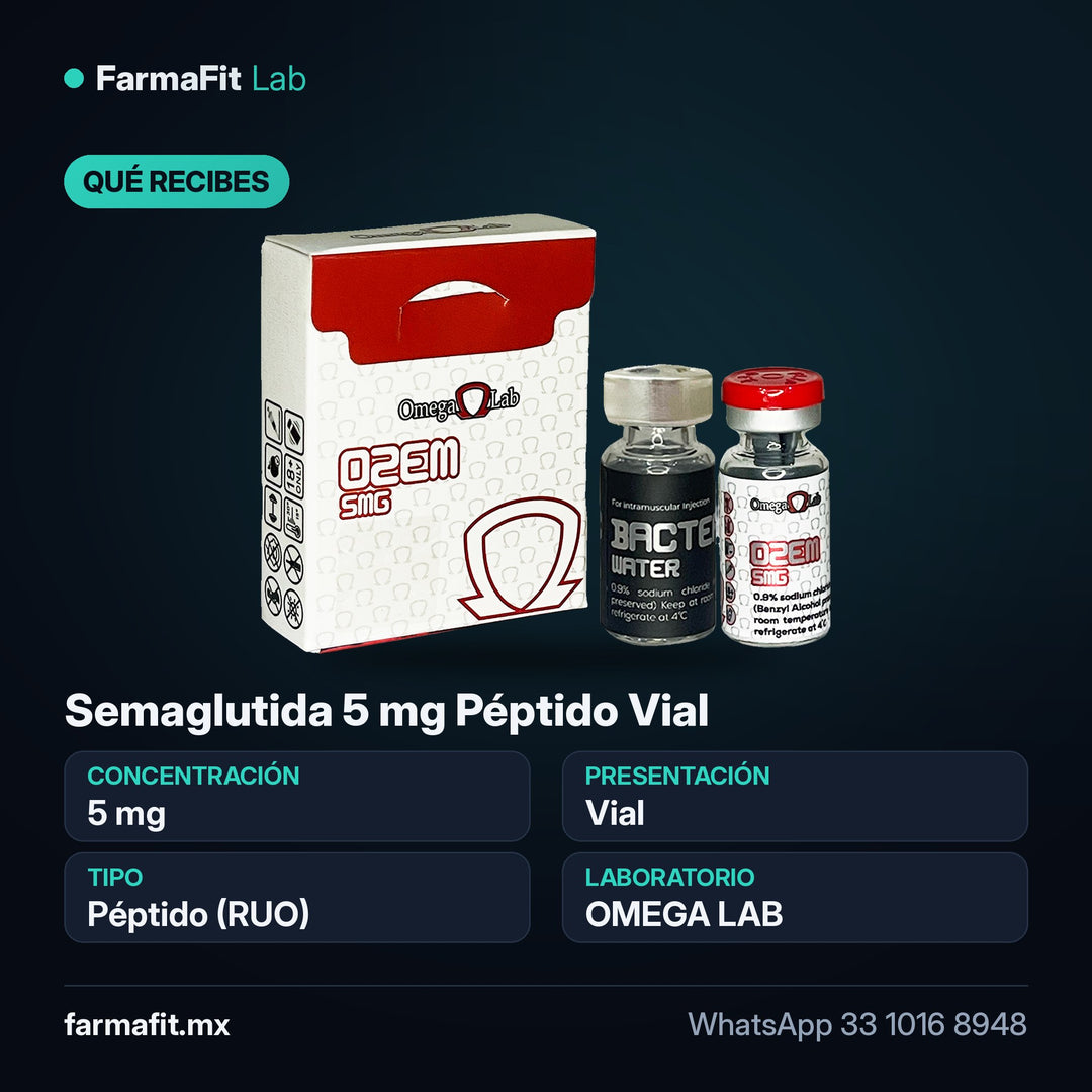 Qué recibes: Semaglutida 5 mg Péptido Vial - OMEGA LAB