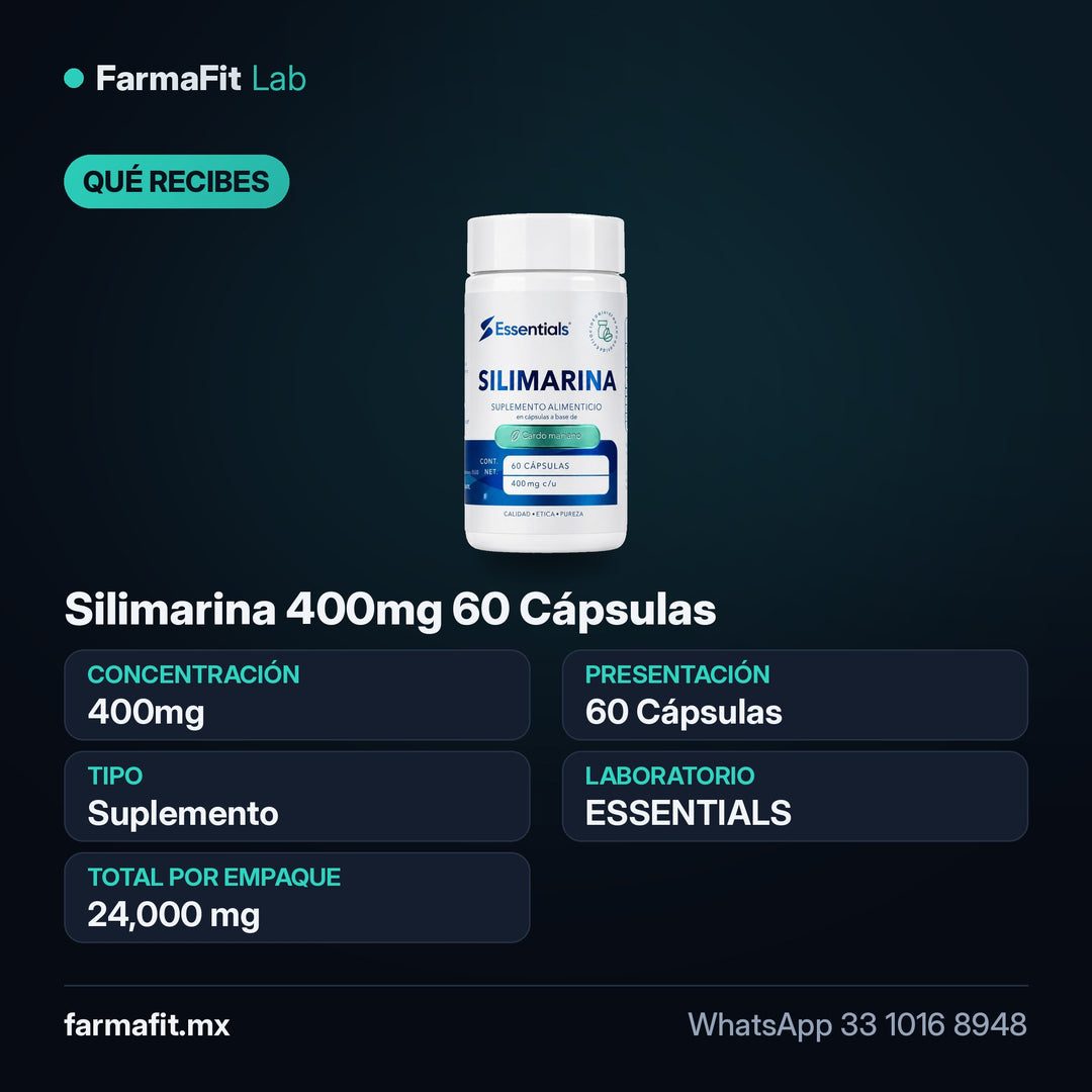 Qué recibes: Silimarina 400mg 60 Cápsulas - ESSENTIALS
