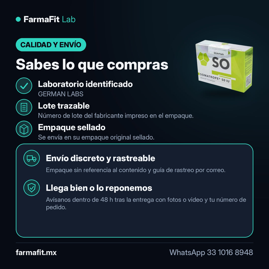 Calidad y envío: Somatrope Somatropina 50 UI HGH Vial - GERMAN LABS – FarmaFit