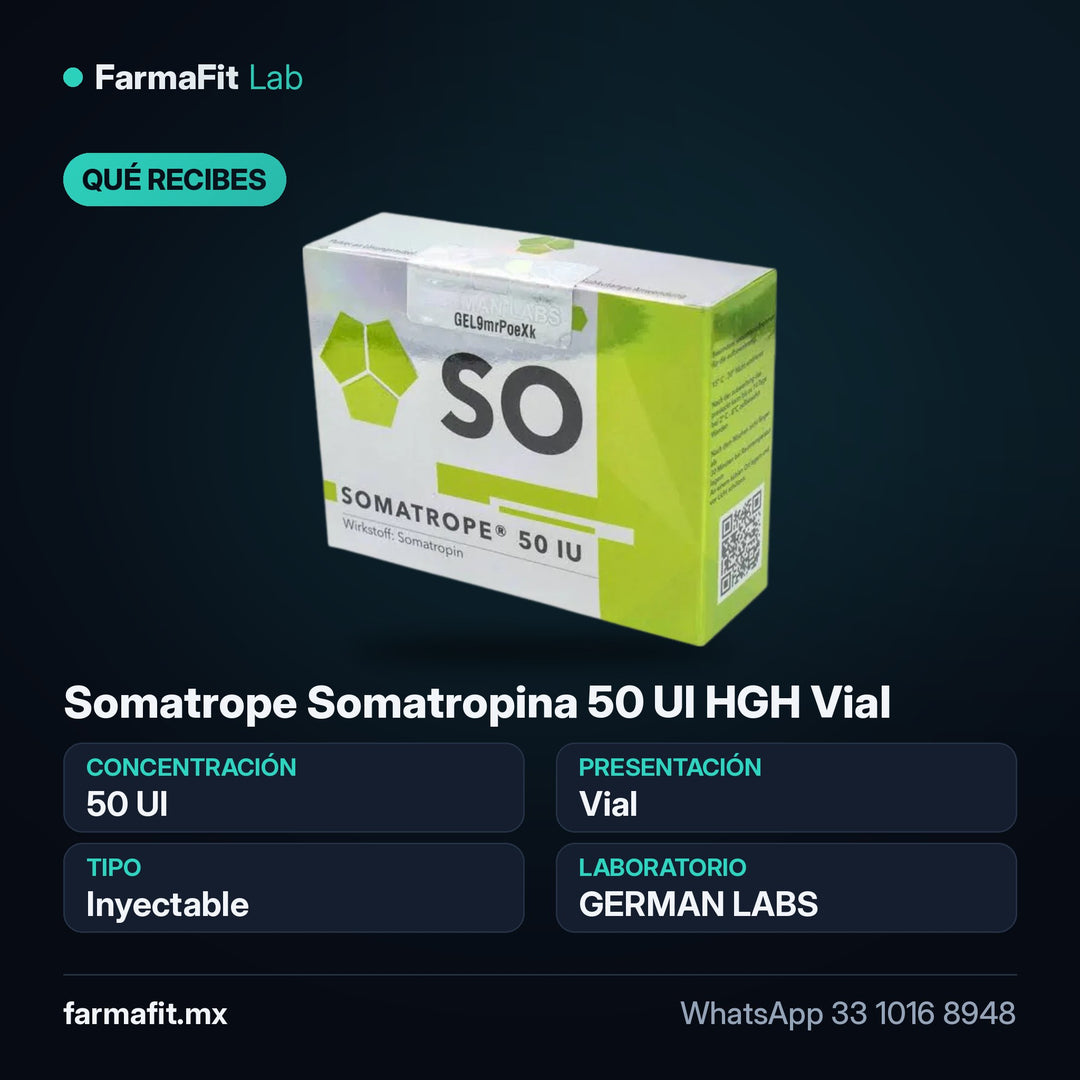 Qué recibes: Somatrope Somatropina 50 UI HGH Vial - GERMAN LABS