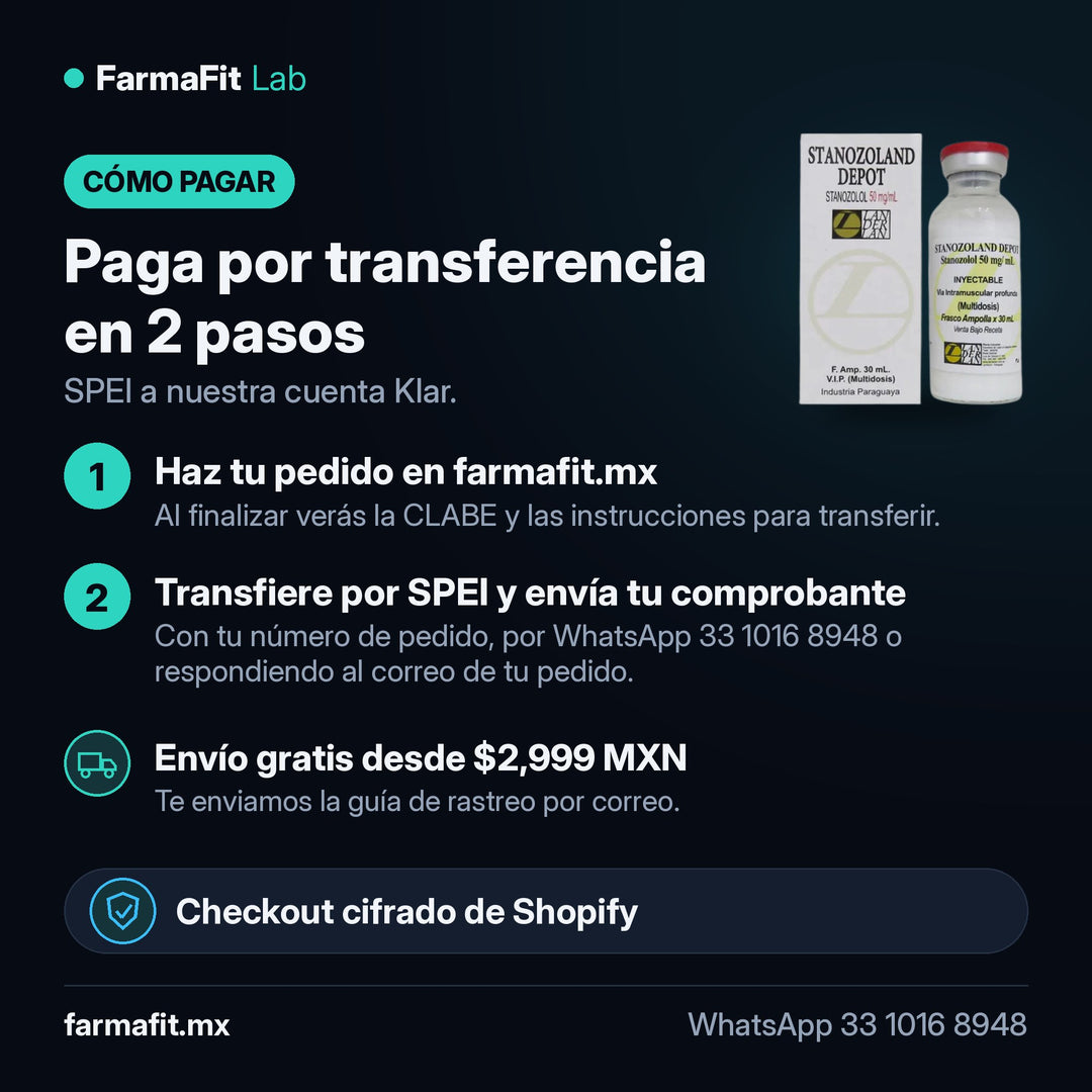 Cómo pagar por transferencia SPEI: Stanozolol Stanozoland Depot Winstrol 50mg / 30ml - LANDERLAN – FarmaFit