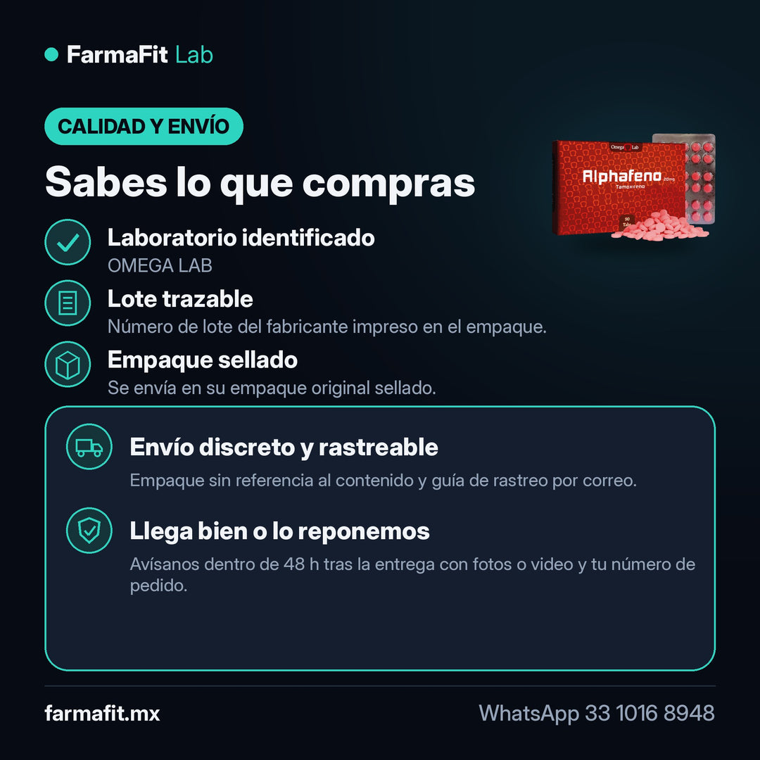 Calidad y envío: Tamoxifeno 20 mg Alphafeno 30 Tabletas - OMEGA LAB – FarmaFit
