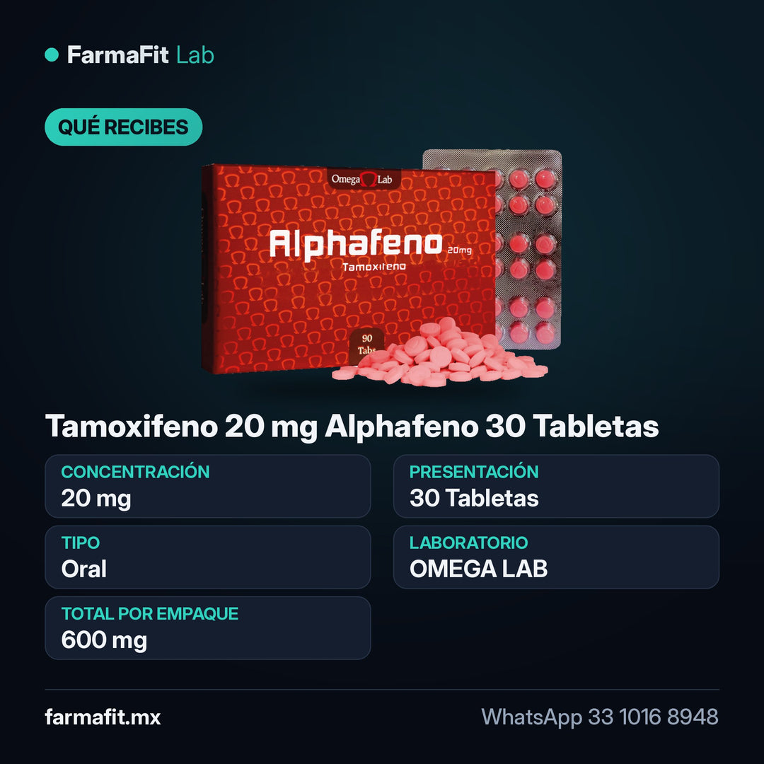 Qué recibes: Tamoxifeno 20 mg Alphafeno 30 Tabletas - OMEGA LAB