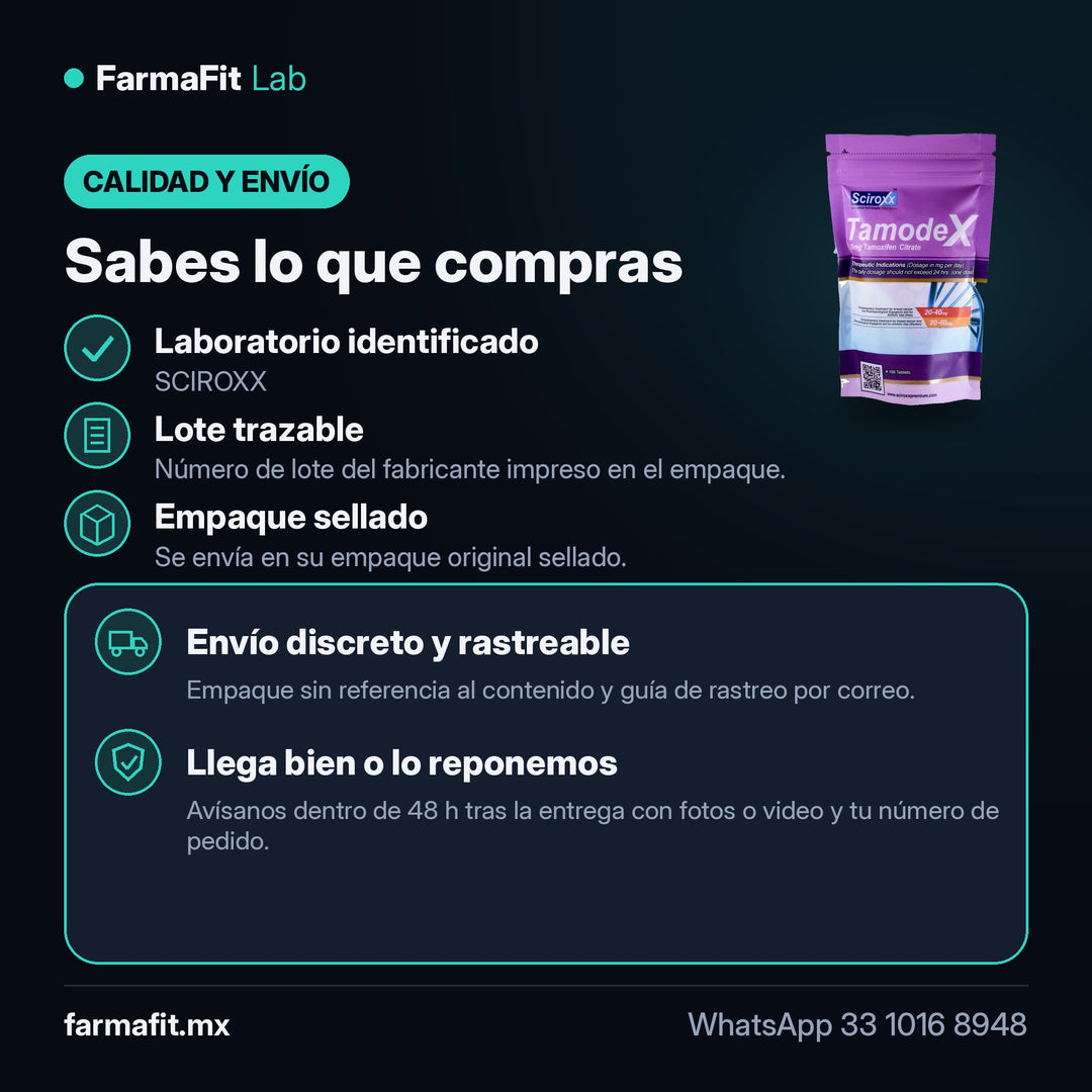 Calidad y envío: Tamoxifeno 20 mg Tamodex 100 Tabletas - SCIROXX – FarmaFit