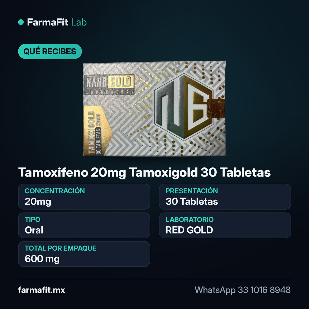 Qué recibes: Tamoxifeno 20mg Tamoxigold 30 Tabletas - RED GOLD