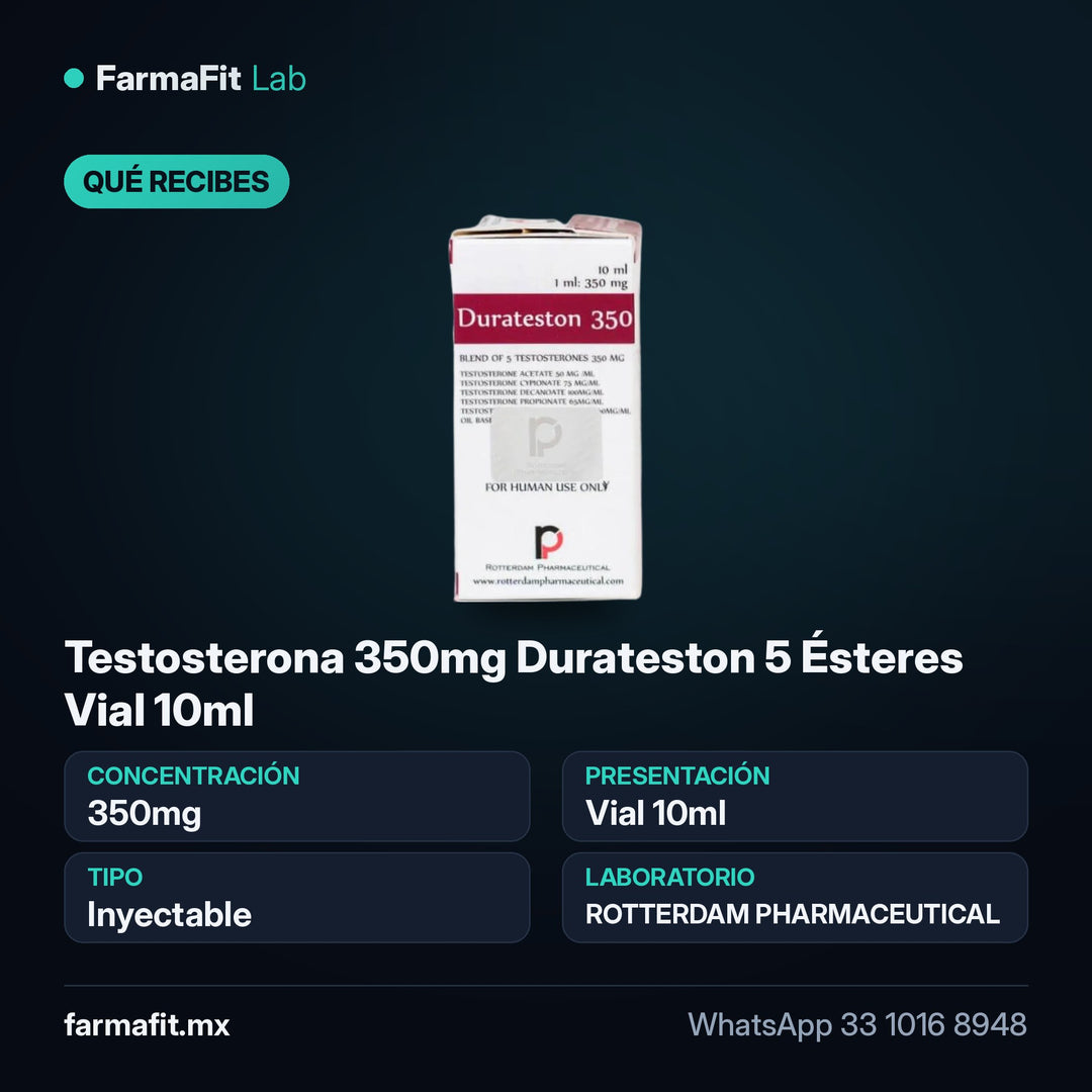 Qué recibes: Testosterona 350mg Durateston 5 Ésteres Vial 10ml - ROTTERDAM PHARMACEUTICAL