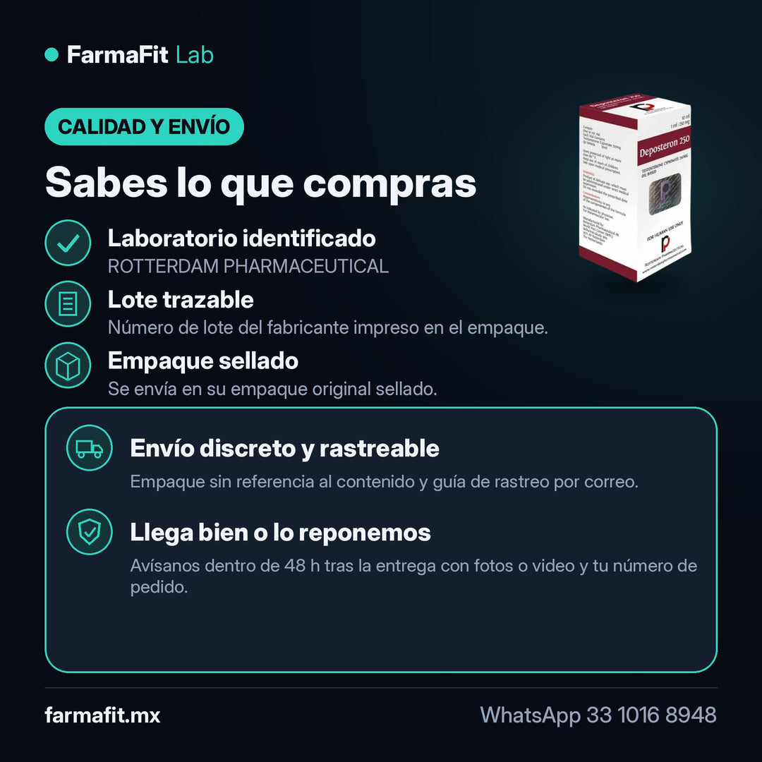 Calidad y envío: Testosterona Cipionato 250mg Deposteron Vial 10ml - ROTTERDAM PHARMACEUTICAL – FarmaFit