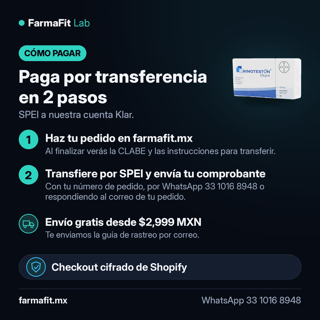 Cómo pagar por transferencia SPEI: Testosterona Enantato 250 mg/ml Primoteston Depot Ampolleta 1 ml - BAYER – FarmaFit