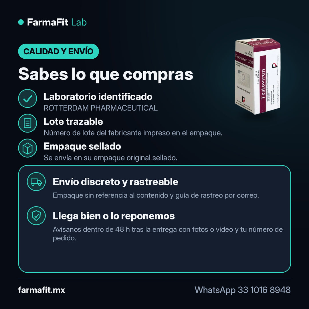 Calidad y envío: Testosterona Enantato 250mg Testoviron Vial 10ml - ROTTERDAM PHARMACEUTICAL – FarmaFit