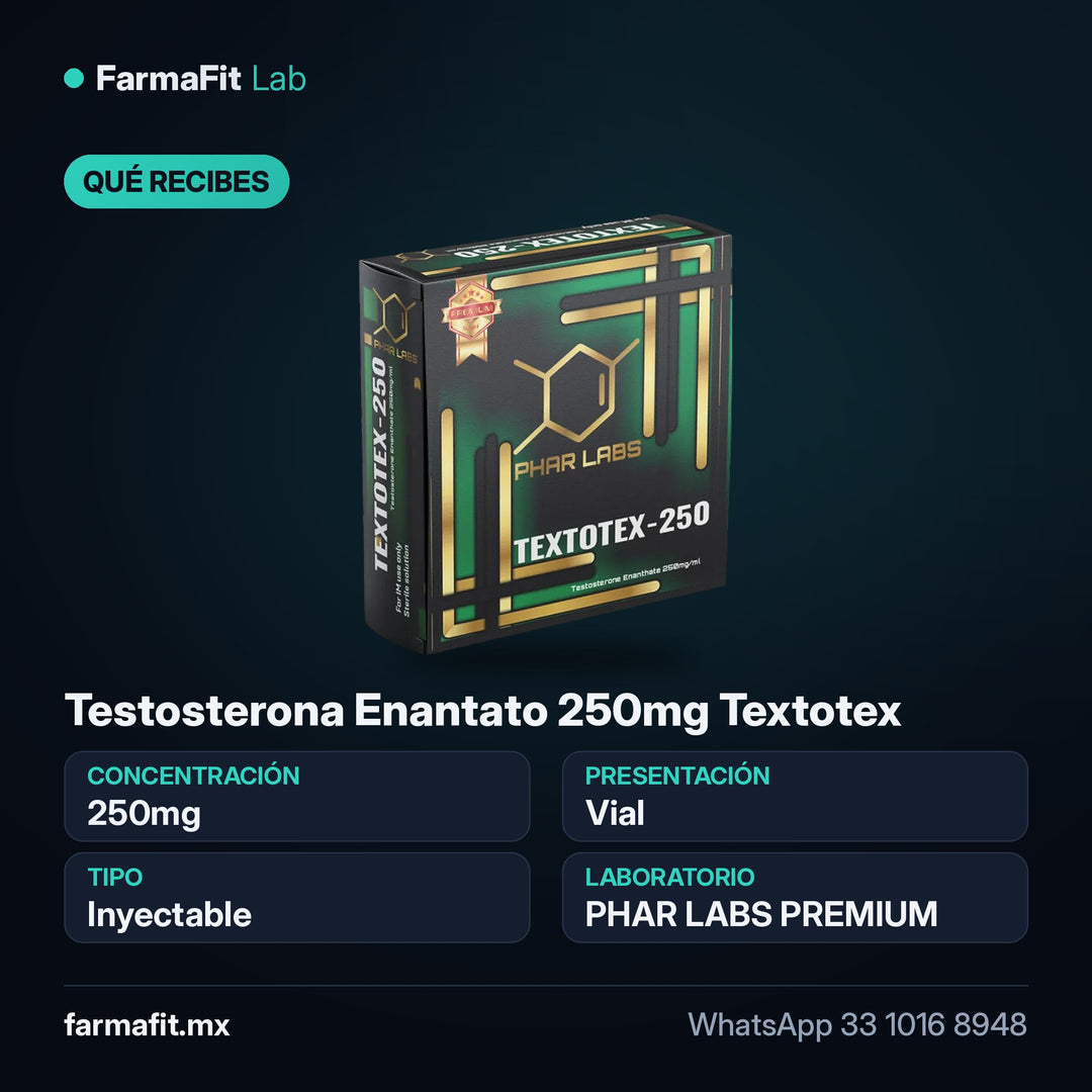 Qué recibes: Testosterona Enantato 250mg Textotex - PHAR LABS PREMIUM Vial