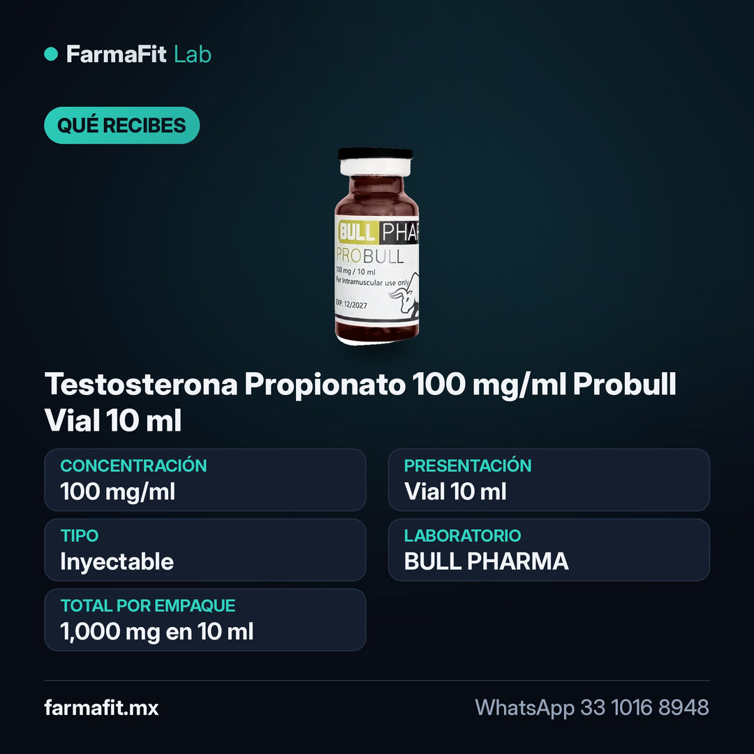Qué recibes: Testosterona Propionato 100 mg/ml Probull Vial 10 ml - BULL PHARMA