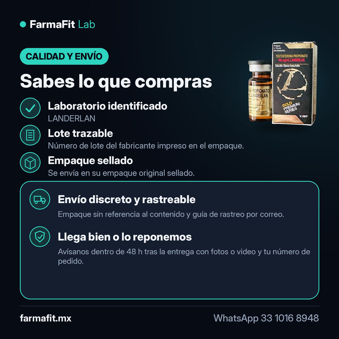 Calidad y envío: Testosterona Propionato 100mg - LANDERLAN Vial 10ml – FarmaFit