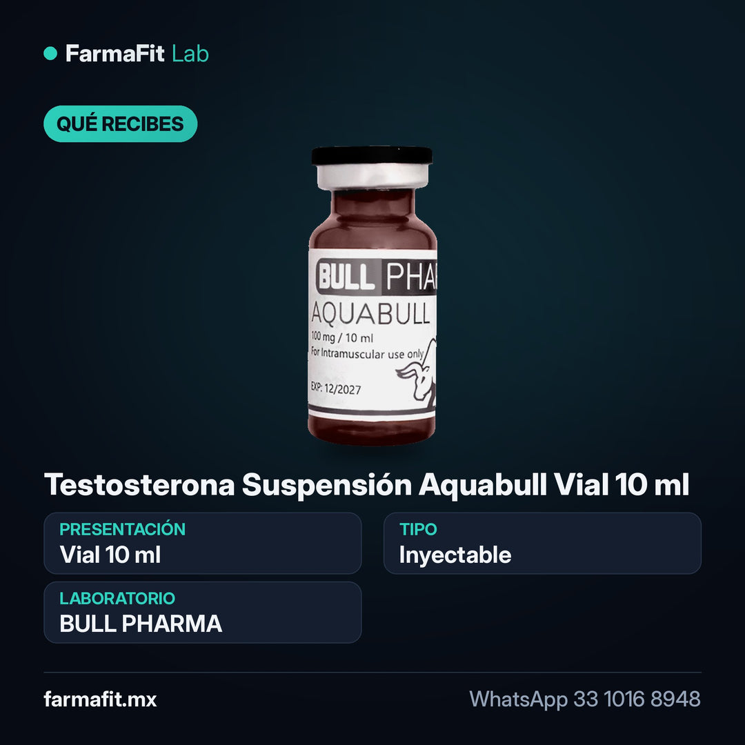 Qué recibes: Testosterona Suspensión Aquabull Vial 10 ml - BULL PHARMA