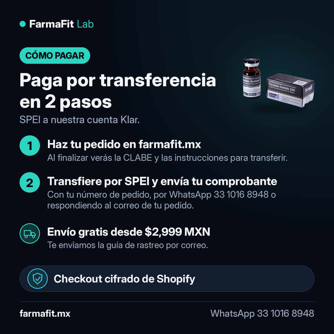 Cómo pagar por transferencia SPEI: Trembolona Acetato 100 mg/ml Trenadex Acetato Vial 10 ml - SCIROXX – FarmaFit