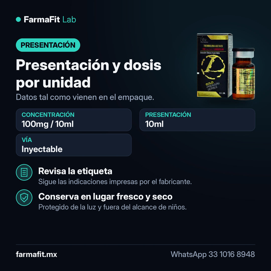Presentación y dosis por unidad: Trembolona Acetato 100mg / 10ml - LANDERLAN
