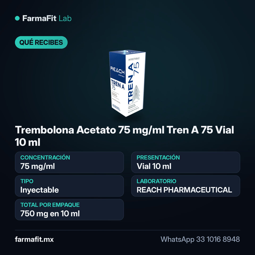 Qué recibes: Trembolona Acetato 75 mg/ml Tren A 75 Vial 10 ml - REACH PHARMACEUTICAL