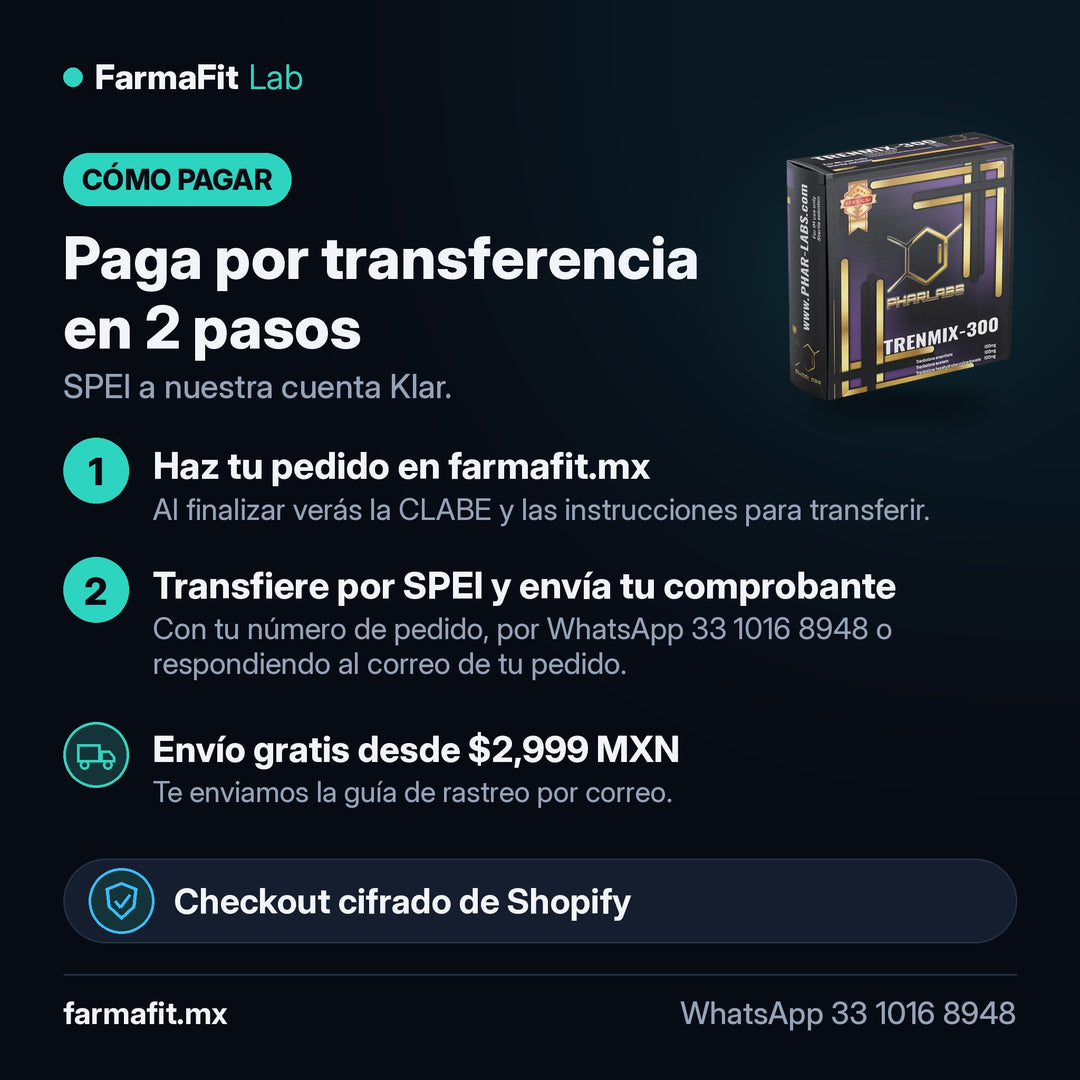 Cómo pagar por transferencia SPEI: Trembolona Mezcla 3 Ésteres 300mg Trenmix - PHAR LABS PREMIUM – FarmaFit