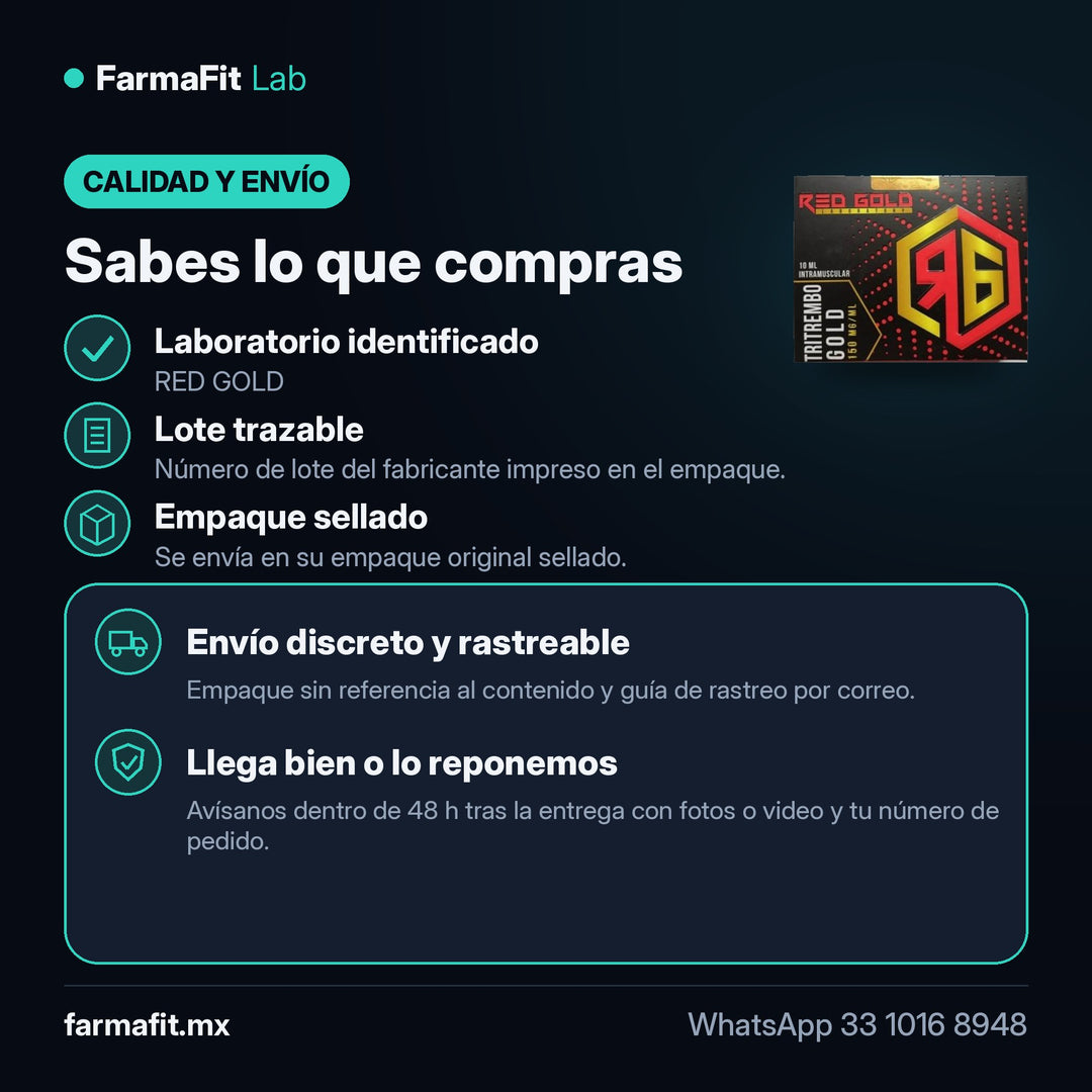 Calidad y envío: Trembolona Mix 3 Ésteres 150 mg/ml TriTrembo Gold Vial 10 ml - RED GOLD – FarmaFit