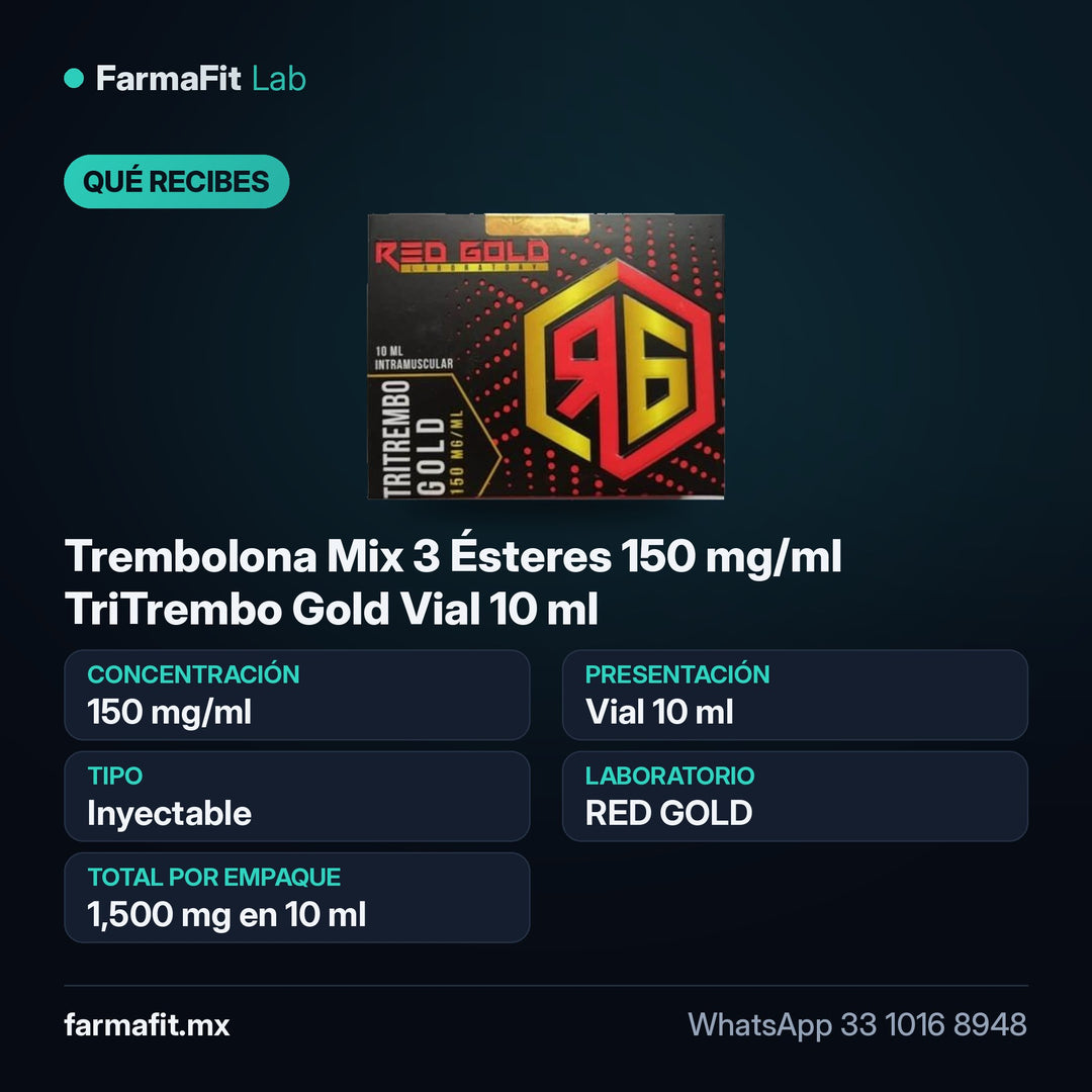 Qué recibes: Trembolona Mix 3 Ésteres 150 mg/ml TriTrembo Gold Vial 10 ml - RED GOLD