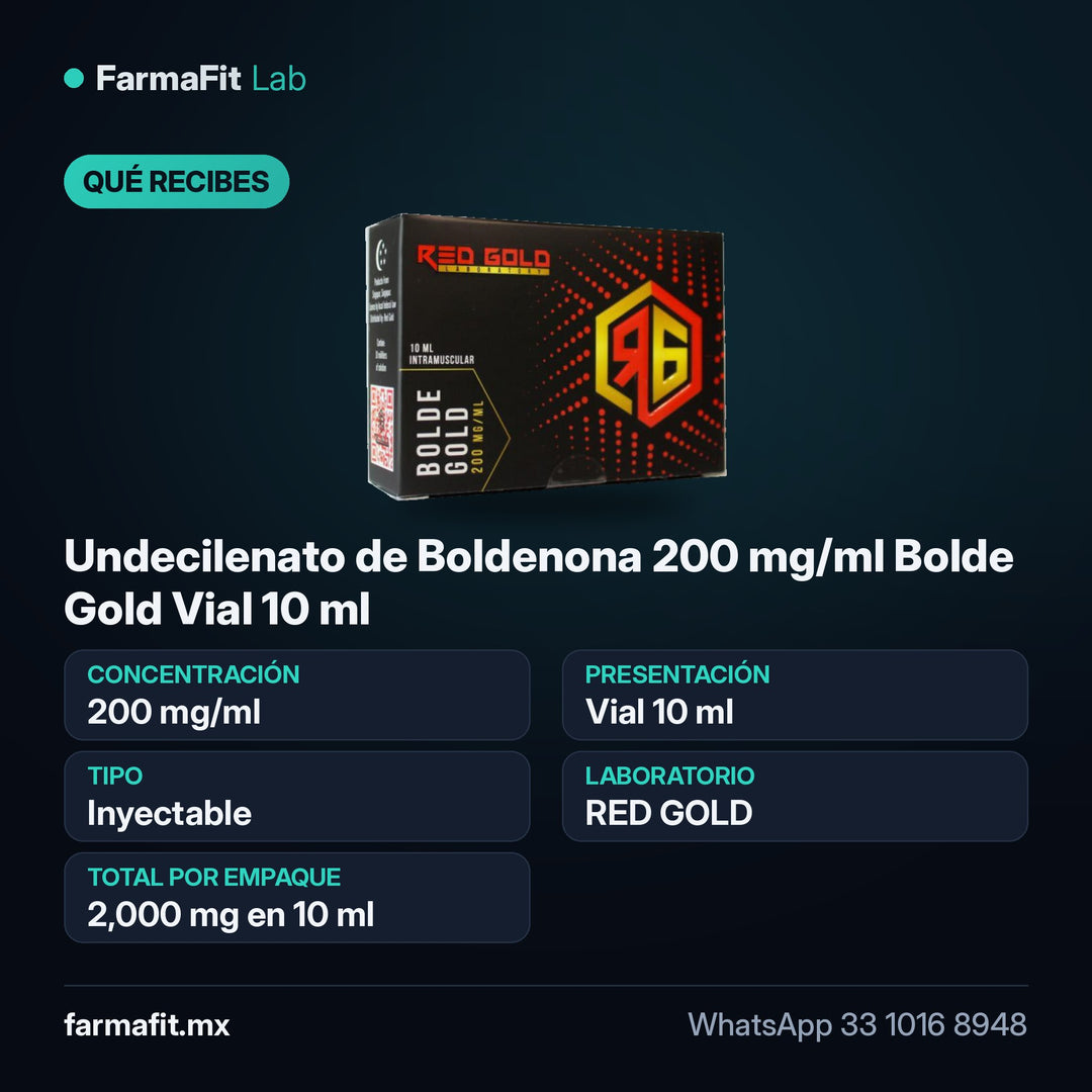 Qué recibes: Undecilenato de Boldenona 200 mg/ml Bolde Gold Vial 10 ml - RED GOLD