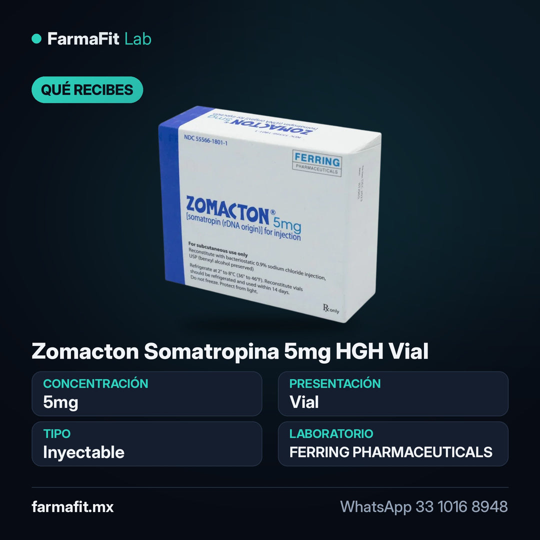 Qué recibes: Zomacton Somatropina 5mg HGH Vial - FERRING PHARMACEUTICALS