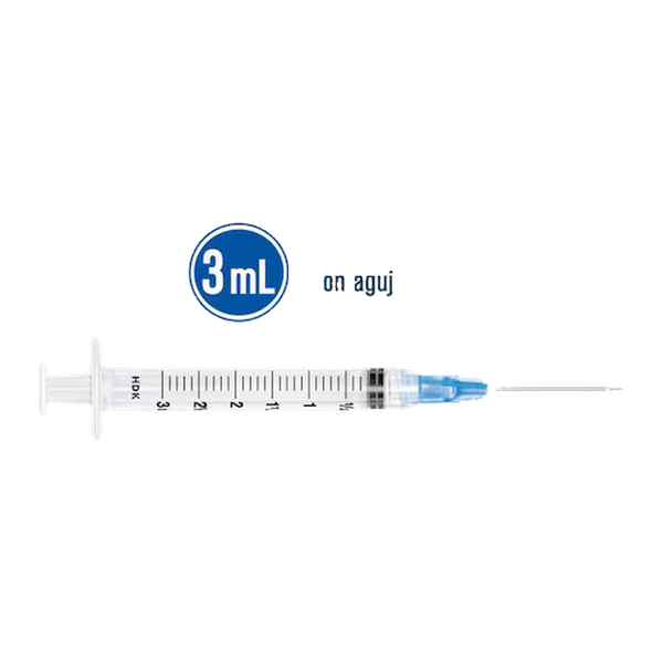 10 Pack Jeringa 3ml con aguja 23G x 1"