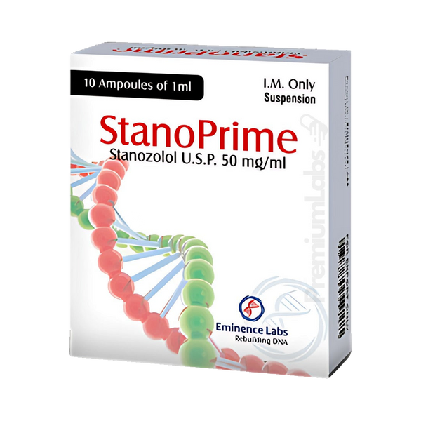 Estanozolol inyectable 50 mg/ml StanoPrime 10 Ampolletas de 1 ml - EMINENCE LABS